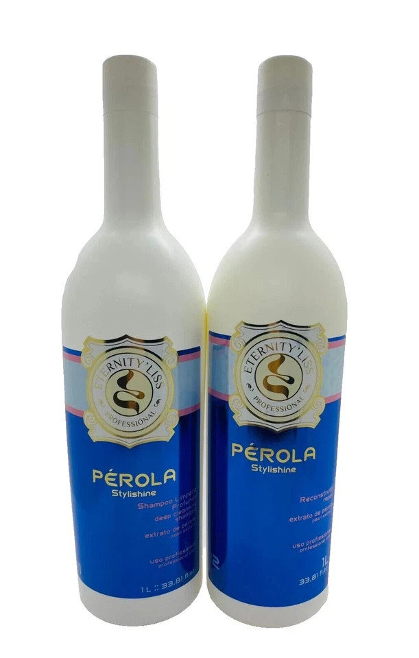 PEROLA HAIR STRAIGHTENER BRAZILIAN TREATMENT KIT 2 X 1L ETERNITY LISS