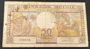 Belgique billet de 50 francs du 03/04/1956 Pick-133 - Foto 1 di 2