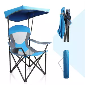 Camping Chair Heavy Duty Folding Chair with Cup Holder Oversize Outdoor Portable - Picture 1 of 9