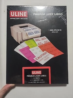 2000 Uline Premium Laser Labels 4 x 1"   S- 15573 Sealed New - Image 1 of 2