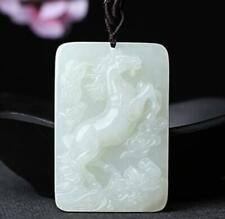 2022 Natural jade white jade Pendant statue jewelry Amulet Horse 马到成功