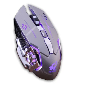 Rechargeable X8 Wireless Game Mouse Silent LED Backlit USB 1800DPI Optical E GF0 - Picture 1 of 9