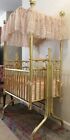 Brass Corsican Cradle Infant Rocking Crib Victorian Baby Vintage Furniture
