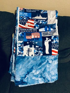 Handmade US Navy Themed Luxe Throw - Picture 1 of 2
