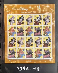 Scott 4342-4345 The Art of Disney Imagination Sheet of 20 MNH 2008 - Picture 1 of 1