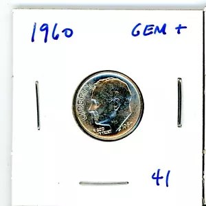 1960 Roosevelt Dime MS GEM+ Mint State Uncirculated Condition 90% Silver Video - Picture 1 of 2