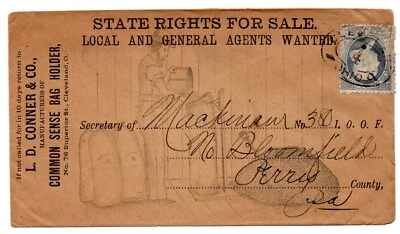 US 1870s ADVERTISING STATE RIGHTS FOR SALE COMMON SENSE BAG HOLDER CLEVELAND, OH - Image 1 of 2