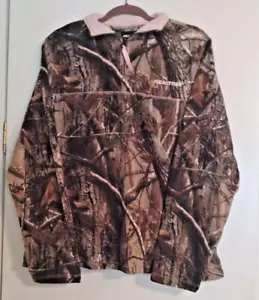 Realtree Camo Women Long Sleeve Pink Collar Fleece Pull Over Size XL (16-18) - Picture 1 of 7
