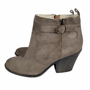 Lucky Brand Ankle Boot Women 9.5M Booties Suede Boho Festival Western Cowgirl - Picture 1 of 9
