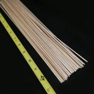 NEW 50 Strips - DYI Balsa Wood Unfinished Sticks 1/20" x 3/32" x 13" -Light - Picture 1 of 5