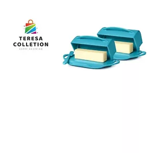 Flip-Top Butter Dish with Lid & Matching Knife, 2-pack, No-Mess, Holds 2 Stic... - Picture 1 of 2