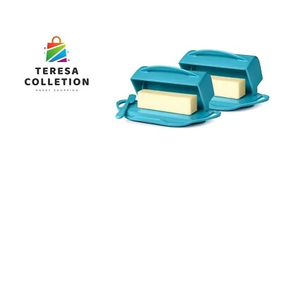 Flip-Top Butter Dish with Lid & Matching Knife, 2-pack, No-Mess, Holds 2 Stic... - Image 1 of 2