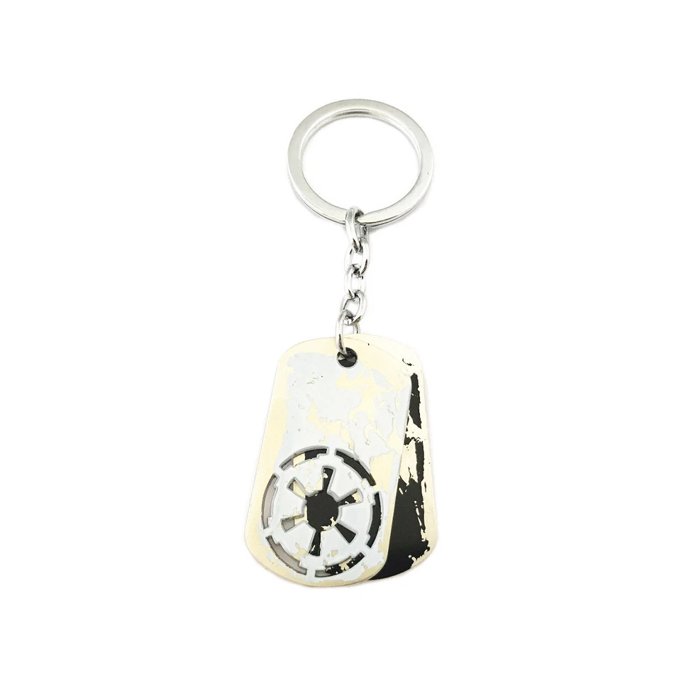 Star Wars Imperial Dog Tags Silvertone Movie/Films Charm Pendant Key Chain - Imagem 1 de 1