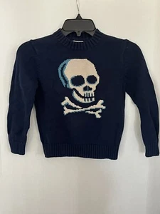 Circo Boys Navy Blue Cotton Sweater Skull Skeleton Small 6/7 - Picture 1 of 2