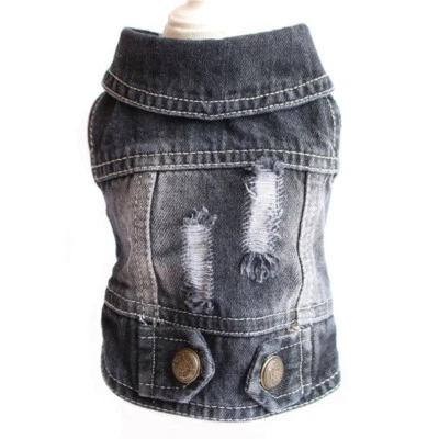 Diseñador Ropa para Perros Perro Pequeño Denim Chaqueta Abrigo Gato Disfraz Cachorro Jeans Chaleco Sp Foto 1 de 2