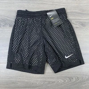 Nike Girl's Dri-Fit Mesh Training Shorts Black Youth Size Small AJ6790-010 NEW - Picture 1 of 8