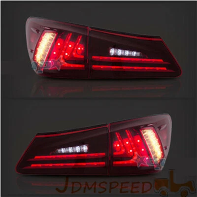Par de luces traseras rojas lente LED lámpara trasera apta para Lexus IS250 IS350 IS F 2006-2012 Foto 1 de 4