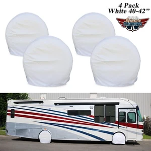 Set Of 4 40"-42" Wheel Tire Covers For RV Motorhome Camper Car Truck 6W - Picture 1 of 4