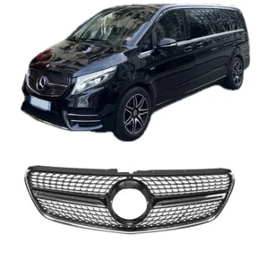 DIAMANT KÜHLERGRILL SCHWARZ AMG LOOK FÜR MERCEDES V-KLASSE W447 PHASE 1 2014-2019 - Bild 1 von 6