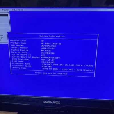 HP ENVY Desktop Computer / Intel i5-7400 @3.0 GHz / 12 GB RAM / No HDD - Image 1 of 4