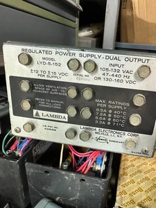 Lambda N-LYD5-152A Dual Output Regulated Power Supply ±12–15V 8.5A 130VDC - Picture 1 of 2
