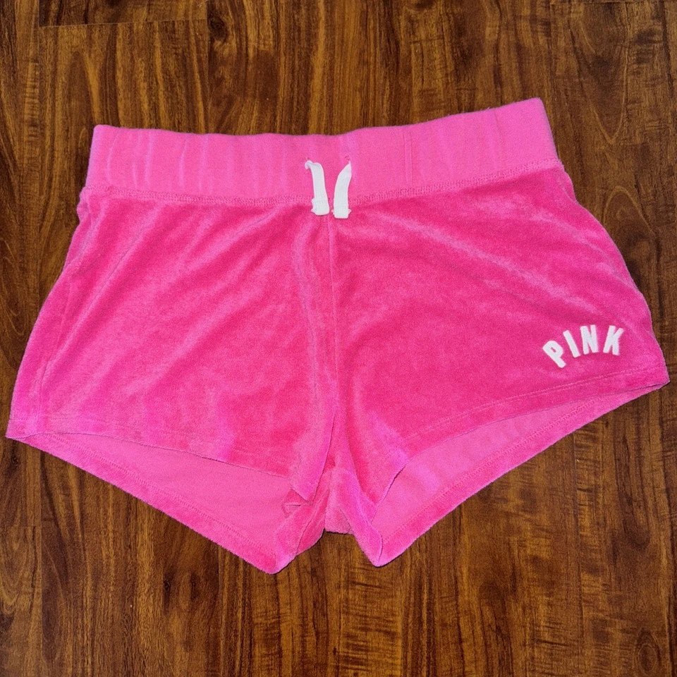 Pantalones Cortos Victoria's Secret ROSA 2017 Terry Tela Rosa Cintura Elástica Talla M Foto 1 de 4