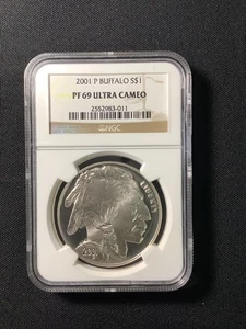 2001-P Buffalo Silver Dollar Commemorative NGC PF-69 Ultra Cameo - Picture 1 of 2