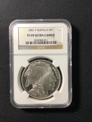 2001-P Buffalo Silver Dollar Commemorative NGC PF-69 Ultra Cameo - Image 1 of 2