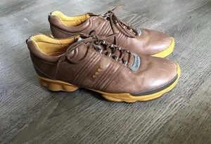 ECCO Biom Hybrid Hydromax Mens 40 6.5 Brown Golf Shoes Yak Leather Soft Spike - Picture 1 of 13