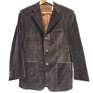 Valesiden Men’s Corduroy Blazer Jacket Brown Size M - Picture 1 of 4