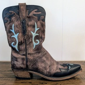 Lucchese 1883 Damen-Western-Cowboystiefel Größe 9,5 B braun/Robbin Egg blau - Bild 1 von 16
