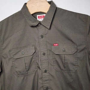Wrangler Hemd Herren XL olivgrün Relaxed Fit Stretch Kurzarm Pattentaschen - Bild 1 von 7