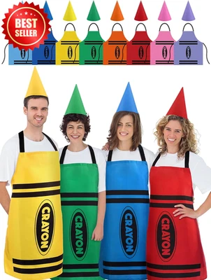 Set 8 grembiule pastello divertente gnomo coni cappelli costume adulto vestito fantasia cosplay US    - Immagine 1 di 4