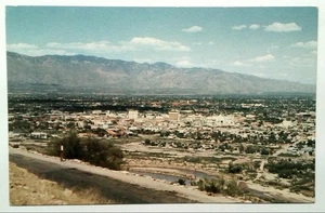 Vintage Tucson Arizona Blick von einem Berg photochrome Postkarte - Bild 1 von 2