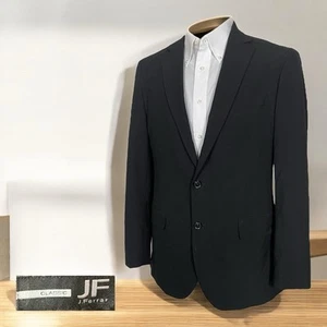 J Ferrar Blazer Jacket Mens 40R Black Solid Polyester Double Vented Two Buttons - Picture 1 of 9