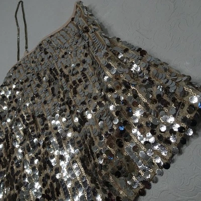 FOREVER 21 Plus Size 3X Gold Sequin Cropped Cami Tank Top Blouse - Image 1 of 4