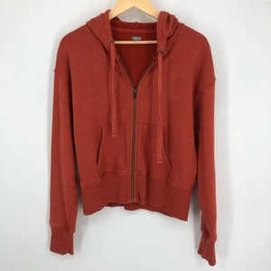 Aerie Damen Hoodie Größe Large orange durchgehender Reißverschluss lässig Taschen kastig Kordelzug - Bild 1 von 12