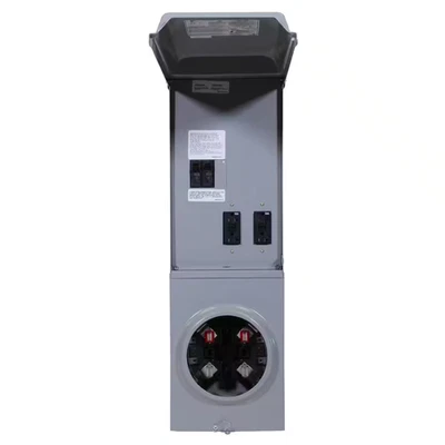 Meter Socket Temporary Power 100 Amp 1-Space 2-Outlets Plug In Mount Load Center - Image 1 of 4