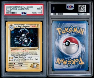 PSA 9 - Lt. Surge's Magneton 8/132 Gym Heroes Holo Rare Vintage Pokemon Card - Picture 1 of 5