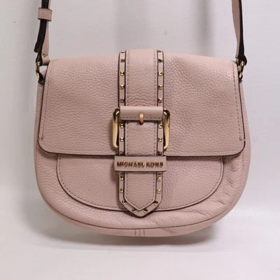 Michael Kors Lilian Crossbody Handbag S Blush Pink Leather Gold Tone Studs Lined - Image 1 of 4