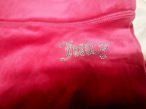 JUICY COUTURE Red/pink Terry Cloth Sweat Pants Womens LARGE - Picture 1 of 8