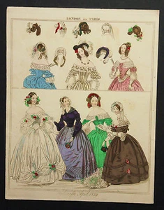 1839:LADIES MAGAZIN OF MODE.London & Paris.MODE,Selten.Inc/Aquarellata.Tav.wz - Bild 1 von 1