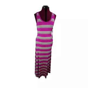 Maxi abito lungo rosa e grigio senza maniche Calvin Klein taglia 10 prezzo al pubblico $99,00 - Foto 1 di 2