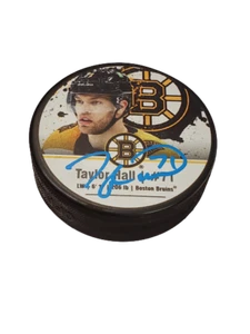 Taylor Hall Boston Bruins signed Bruins PHOTO puck Taylor Hall - Picture 1 of 1