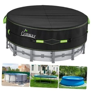 with Reflective Strips, Swimming Pool Cover for Above 12 Ft Round Pool Cover - Picture 1 of 7