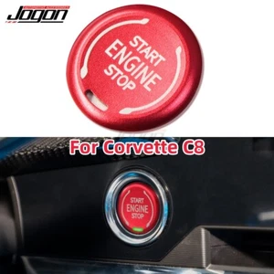 Red Alloy Engine Start Button Cover Trim For Corvette C8 Coupe Convertible 20-24 - Picture 1 of 7
