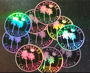 Los Angeles California Hologram Decal Sticker 3" Holographic 80's Glossy - Picture 1 of 4