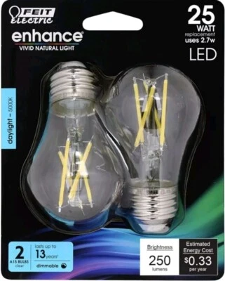Feit Electric 25 Watt LED 5000K Daylight 2 Bulbs Dimmable - Image 1 of 2