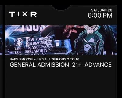 Baby smoove concert tickets - Image 1 of 2