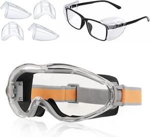 2 Pairs Safety Glasses Side Shields for Prescription Glasses,Slip on Clear Eye G - Picture 1 of 12
